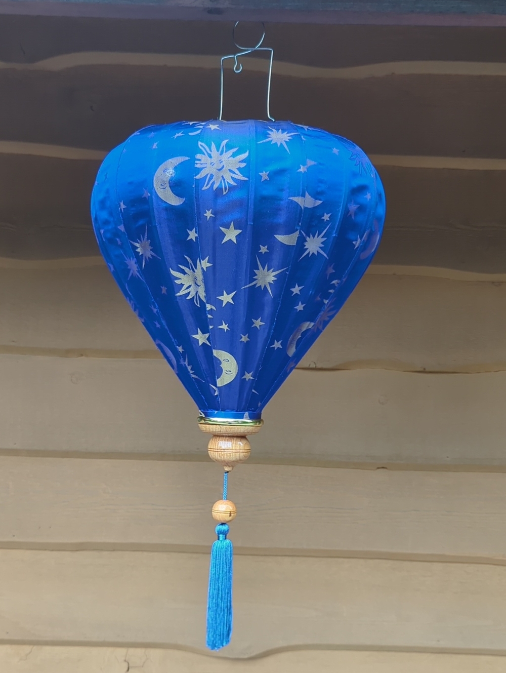Blue Celestial Silk Hanging Lantern - Lumalanterns